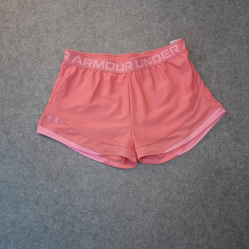 Under Armour Girls Play Up Shorts Pink YXL Loose Fit Athletic Gym Running 0288